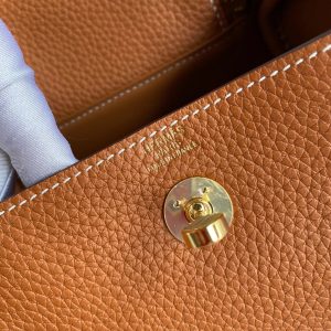 Hermes Mini Lindy 19 orange brown Bag 12