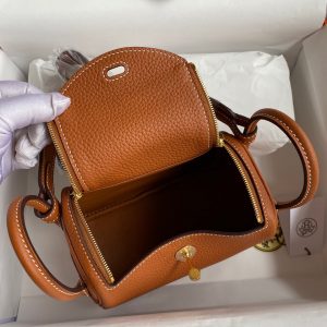 Hermes Mini Lindy 19 orange brown Bag 19