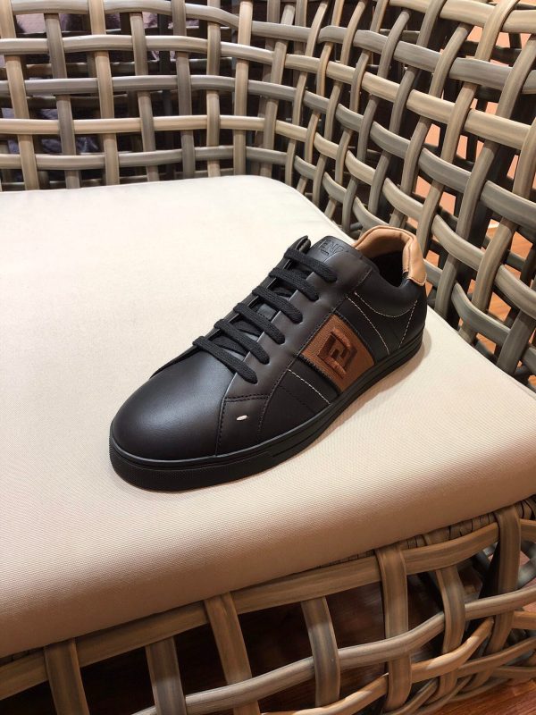 Shoes FENDI digital embroidered logo black x brown 8