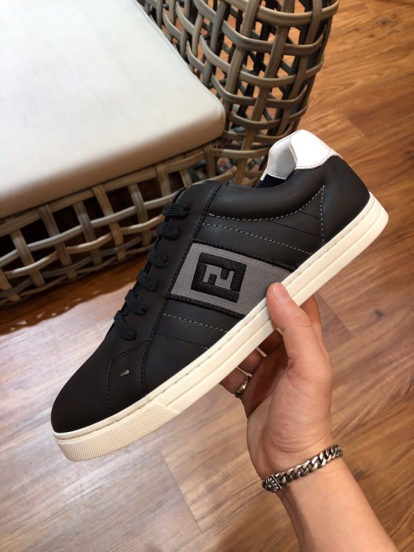 Shoes FENDI digital embroidered logo black x gray 1