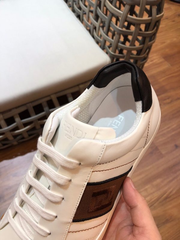 Shoes FENDI digital embroidered logo white x brown 4