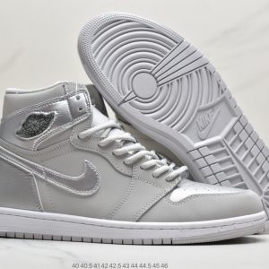 Air Jordan 1 High OG gray and silver 12