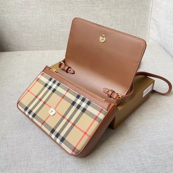 Burberry Leather and Vintage Check Note Crossbody Bag 3