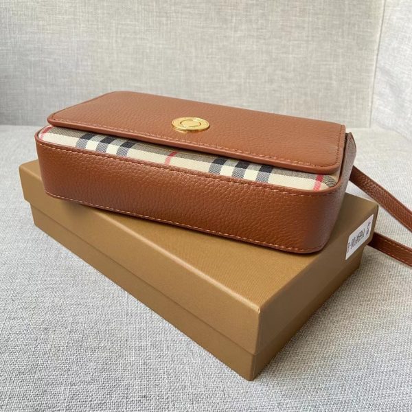 Burberry Leather and Vintage Check Note Crossbody Bag 4