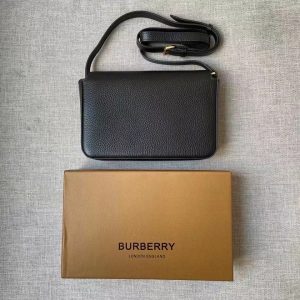 Burberry Leather and Vintage Check Note Crossbody Bag Black 11