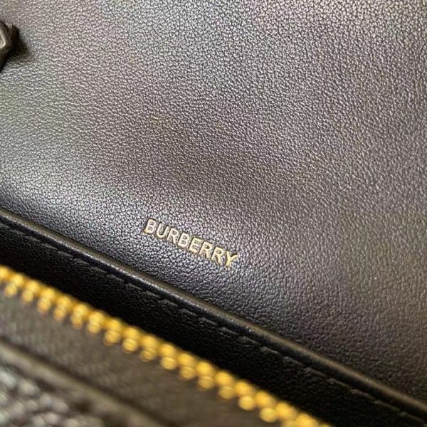 Burberry Leather and Vintage Check Note Crossbody Bag Black 5