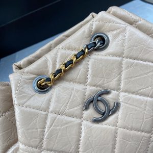 CHANEL 94485 Gold and Silver Chain Retro Backpack 8