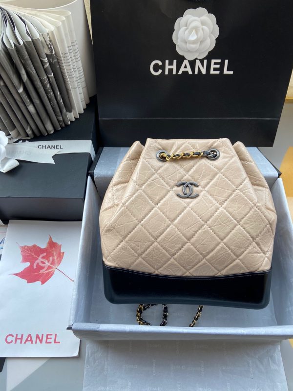 CHANEL 94485 Gold and Silver Chain Retro Backpack 1
