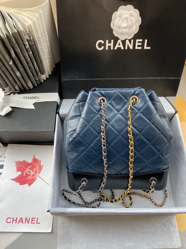 CHANEL 94485 Gold and Silver Chain Retro Backpack 3