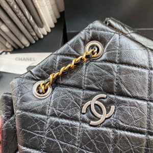 CHANEL 94485 Gold and Silver Chain Retro Backpack 15