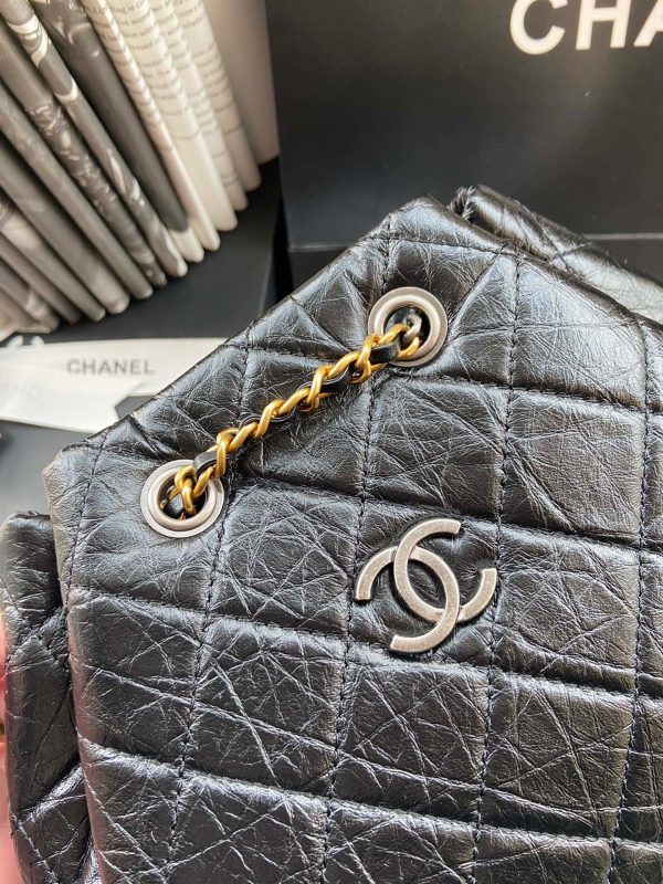 CHANEL 94485 Gold and Silver Chain Retro Backpack 7