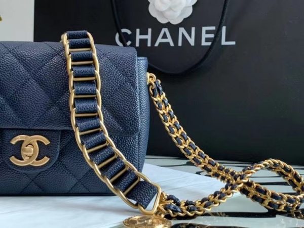 CHANEL SMALL FLAP BAG WITH CHAIN blue 99065 4