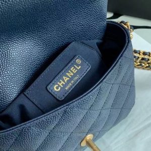 CHANEL SMALL FLAP BAG WITH CHAIN blue 99065 13