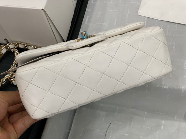 CHANEL flap bag white AS2326 6