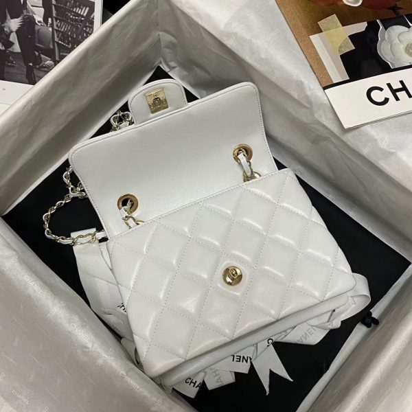 CHANEL mini flap bag AS2468 white 7