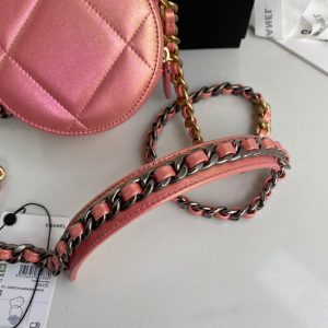 Chanel 19 Clutch With Chain Ridescent Calfskin pink 13