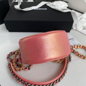 Chanel 19 Clutch With Chain Ridescent Calfskin pink 14