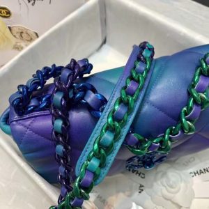 Chanel 19 tie-dye calfskin flap bag 1160 Symphony Blue 12