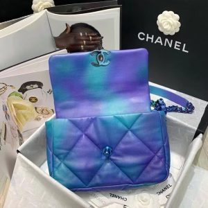 Chanel 19 tie-dye calfskin flap bag 1160 Symphony Blue 14
