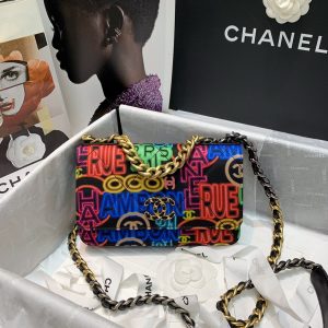 Chanel Fabric, Gold-Tone, Silver-Tone & Ruthenium-Finish Metal Black & Multicolour 12