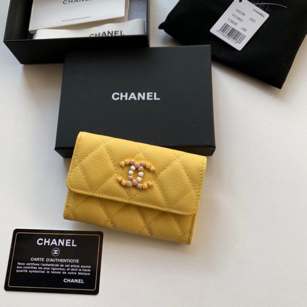 Chanel Flap Card Holder AP2038 yellow 1