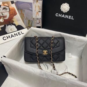 Chanel Flap Original Caviar Leather Shoulder Bag AS1488 12