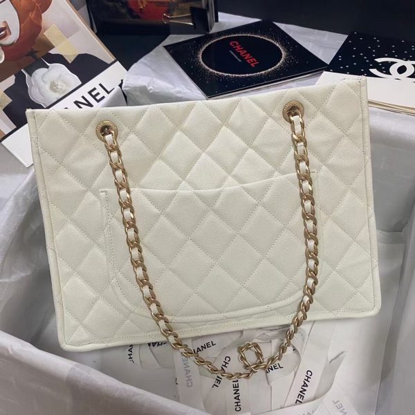 Chanel Grained Calfskin Large Shopping Bag AS2360 White 3