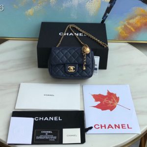 Chanel Runway blue Metal Square Mini Flap Pearl Crush Bag AS1786 B02916 9