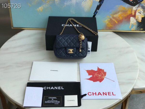 Chanel Runway blue Metal Square Mini Flap Pearl Crush Bag AS1786 B02916 3