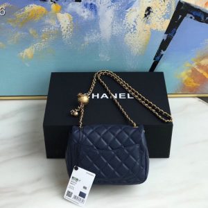 Chanel Runway blue Metal Square Mini Flap Pearl Crush Bag AS1786 B02916 10