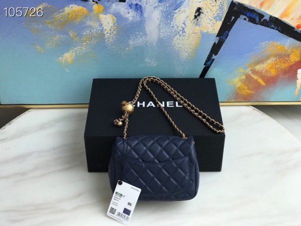 Chanel Runway blue Metal Square Mini Flap Pearl Crush Bag AS1786 B02916 4