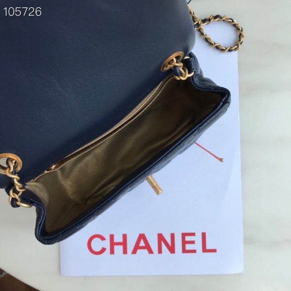 Chanel Runway blue Metal Square Mini Flap Pearl Crush Bag AS1786 B02916 7