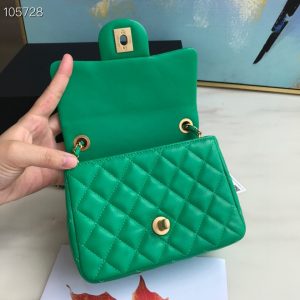 Chanel Runway grean Square Mini Flap Pearl Crush Bag AS1786 B02916 15
