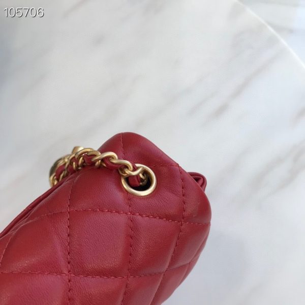 Chanel Runway red Square Mini Flap Pearl Crush Bag 3