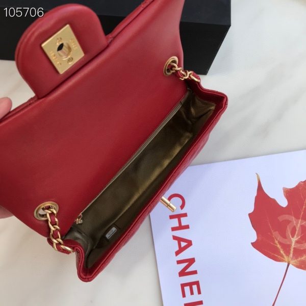 Chanel Runway red Square Mini Flap Pearl Crush Bag 4
