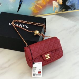 Chanel Runway red Square Mini Flap Pearl Crush Bag 13