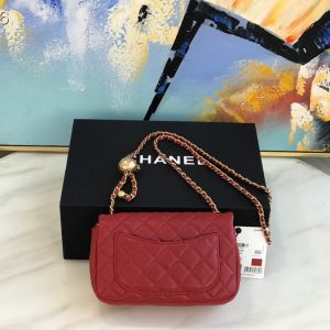 Chanel Runway red Square Mini Flap Pearl Crush Bag 14