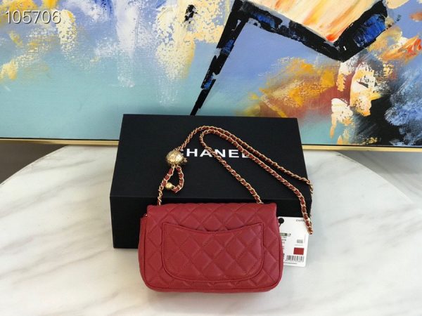 Chanel Runway red Square Mini Flap Pearl Crush Bag 7