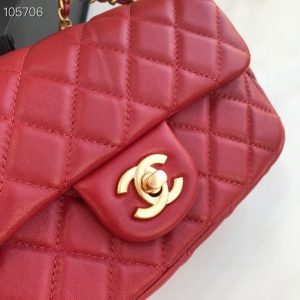 Chanel Runway red Square Mini Flap Pearl Crush Bag 15