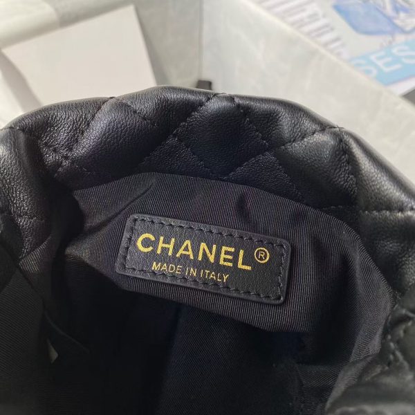 Chanel mini drawstring bag black AS2518 6