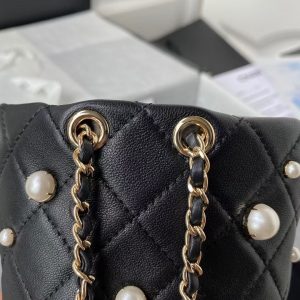 Chanel mini drawstring bag black AS2518 13