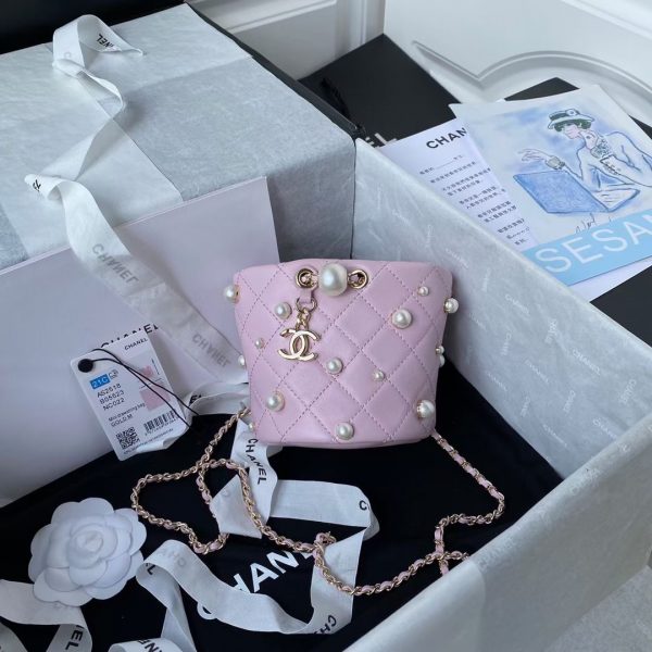 Chanel mini drawstring bag pink AS2518 1