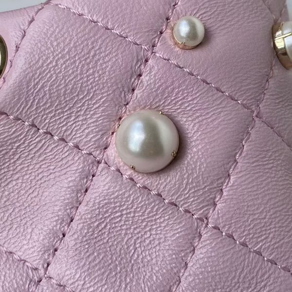 Chanel mini drawstring bag pink AS2518 4