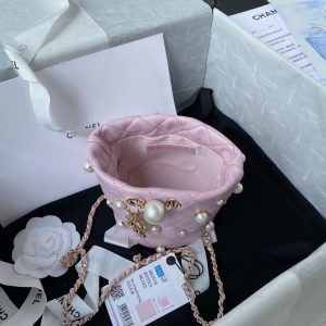 Chanel mini drawstring bag pink AS2518 11