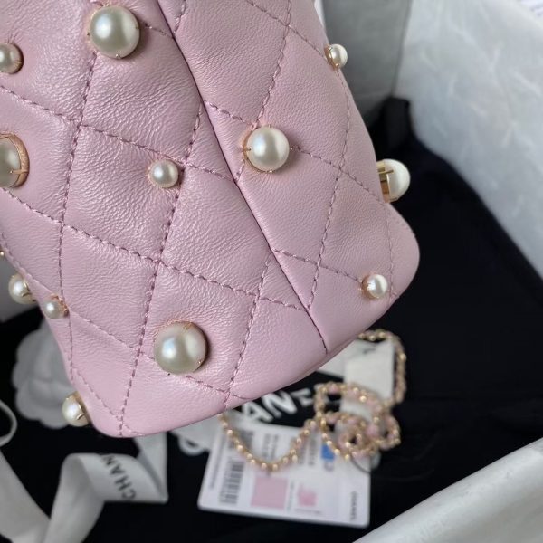 Chanel mini drawstring bag pink AS2518 6