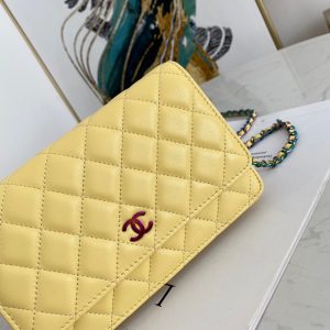 Chanel new color hardware Wallet On Chain yellow 9
