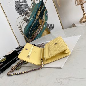 Chanel new color hardware Wallet On Chain yellow 11