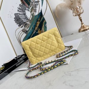 Chanel new color hardware Wallet On Chain yellow 12