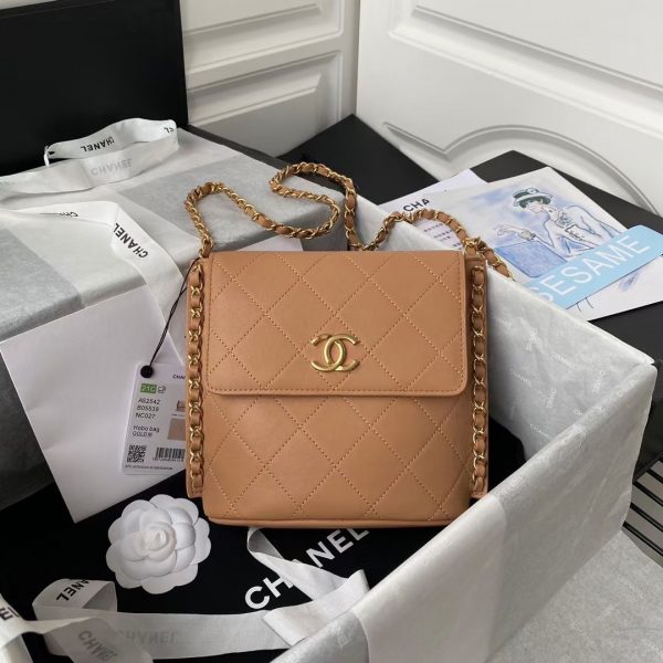 Chanel small hobo bag brown AS2543 AS2542 1