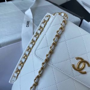 Chanel small hobo bag white AS2543 AS2542 8